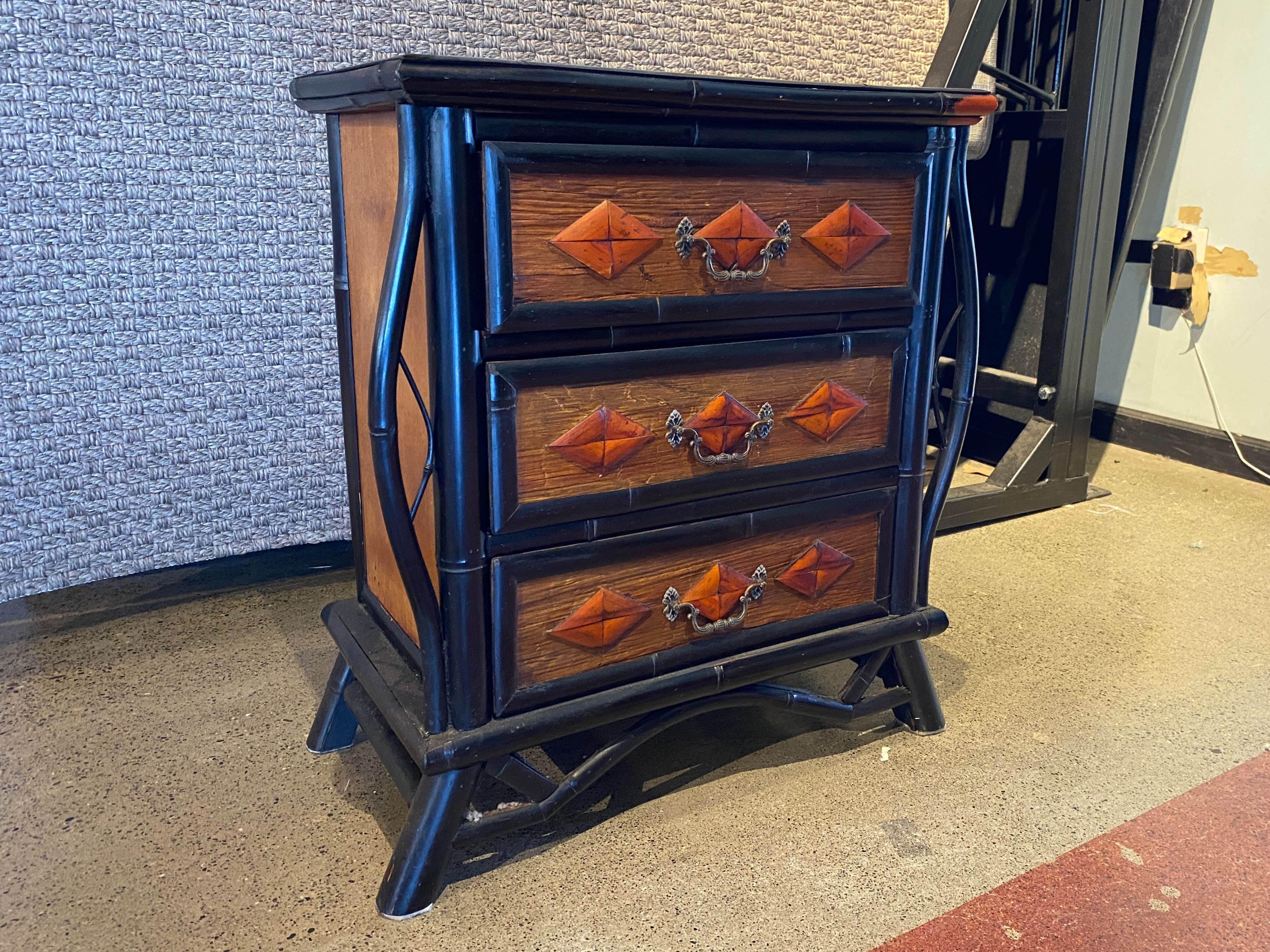 Autumn Druid Diamond Drawer Side Table/ Nightstand