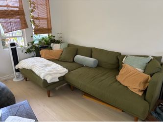 Joybird Olive Green L Couch