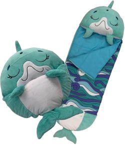 Happy Nappers 2-in-1 Pillow & Sleepy Sack Dolphin, 54x20 Medium