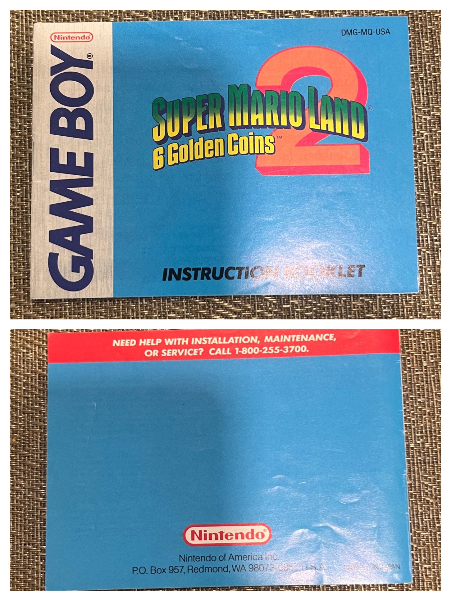 Super Mario Land 2 Nintendo Gameboy Manual