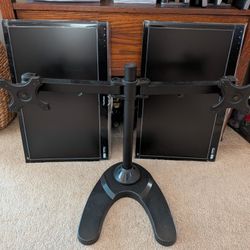 Dual Monitor Stand + 24 in Monitors