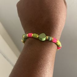 Colorful Neon Beaded Bracelet – Handmade Stretch