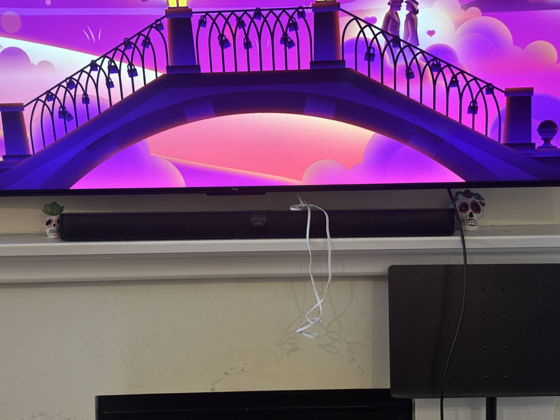 TCL 75 TV AND the sound bar