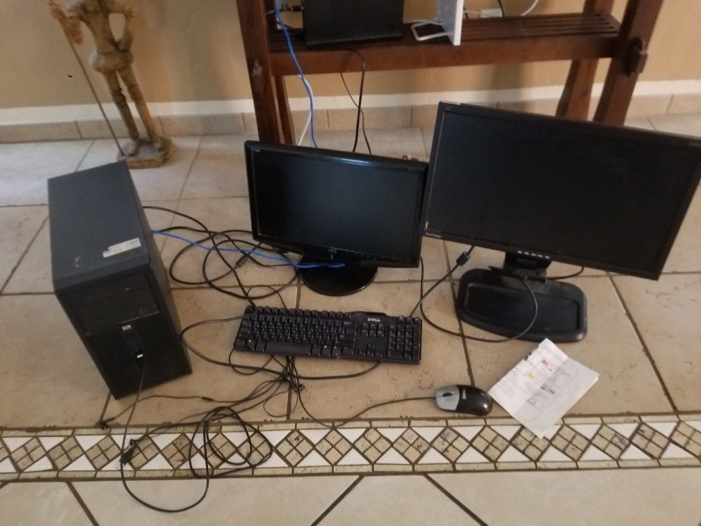 Full Desktop Home Computer Dual Monitors