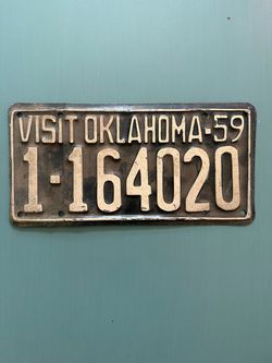 1959 Oklahoma Vintage License Plate