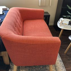 Orange Loveseat - Two Seater Couch