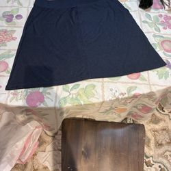 Talbots Women’s Size XL Navy Blue Knit Skirt Elastic Waist W/Pockets NWOT