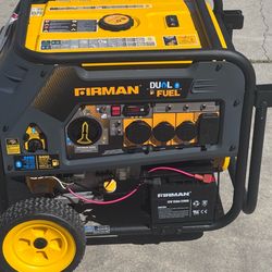 Firman generator 8 gallon tank and takes propane tank.