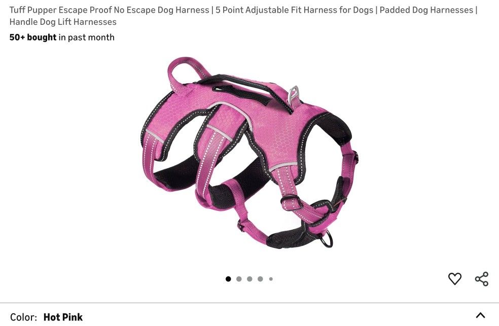Tuff Pupper Escape Proof No Escape Dog Harness | 5 Point Adjustable Fit Harness for Dogs | Padded Dog Harnesses | Handle Dog Lift Harnesses