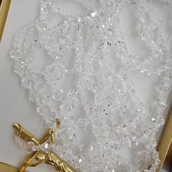 Wedding Lasso Cyrstal Silver Cross/Lazo DE Boda Acrylic Silver Box