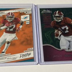 Jaylen Waddle Lot Of 2 Rookie Cards Miami Dolphins Football