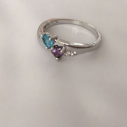 Double Heart Ring , Size 7