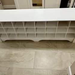 24 Pair White Shoe Organizer Bench 
