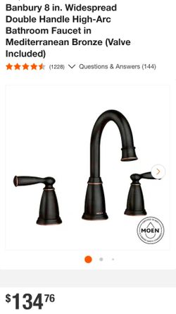 Moen Banbury 8" Widespread High-Arc Bathroom Faucet Mediterranean Bronze