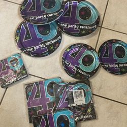 40 Years Plates And Napkins In Package!