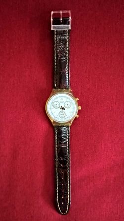 Collectors Vintage Swiss Swatch 1993 Chrono Croccante  SCK401 Tachometer Collectors Time Piece. Keeps perfect time. Movement: Swiss Quartz Chronograph