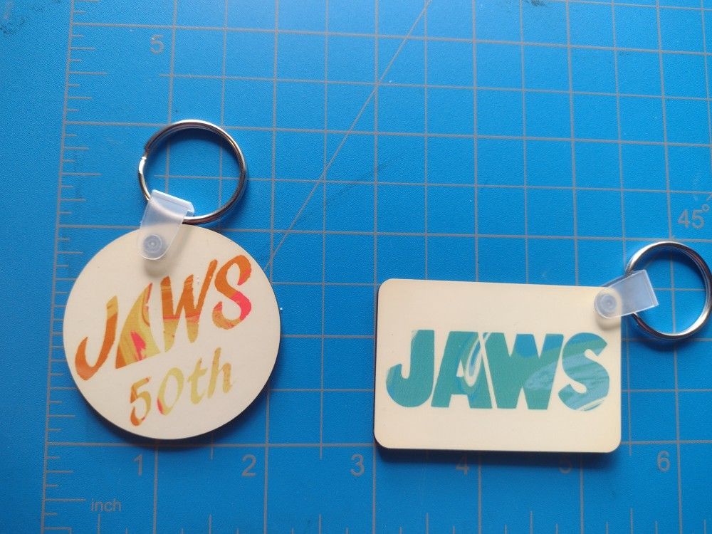 2 Handmade Jaws themed Keychains