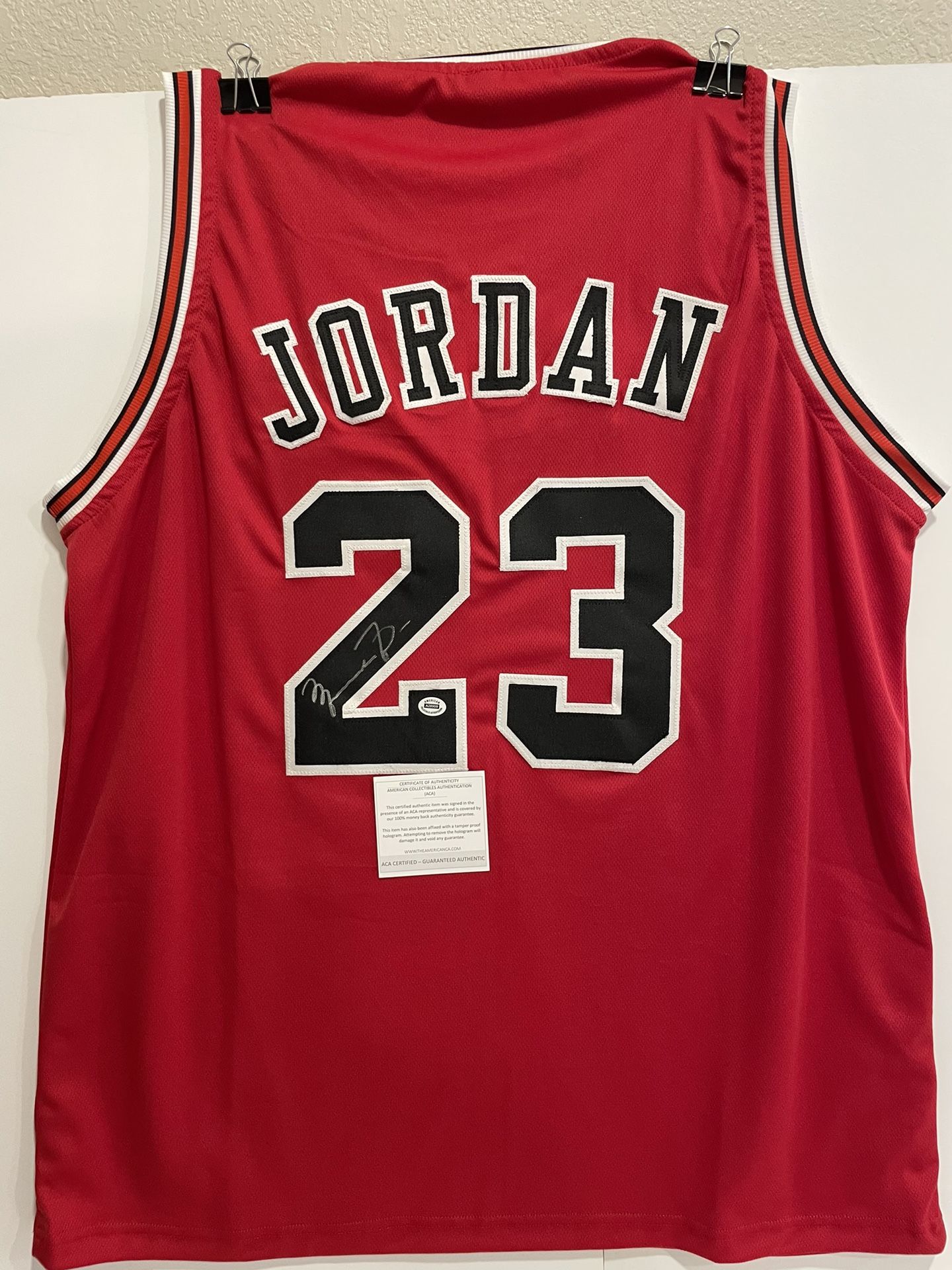 Michael Jordan #23 Signed Chicago Bulls All-Star Custom Jersey Red With COA