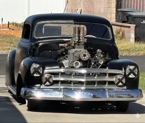 1949 Chevy pick up chopped blown  gasser rat rod ratrod Bagged Cadillac
