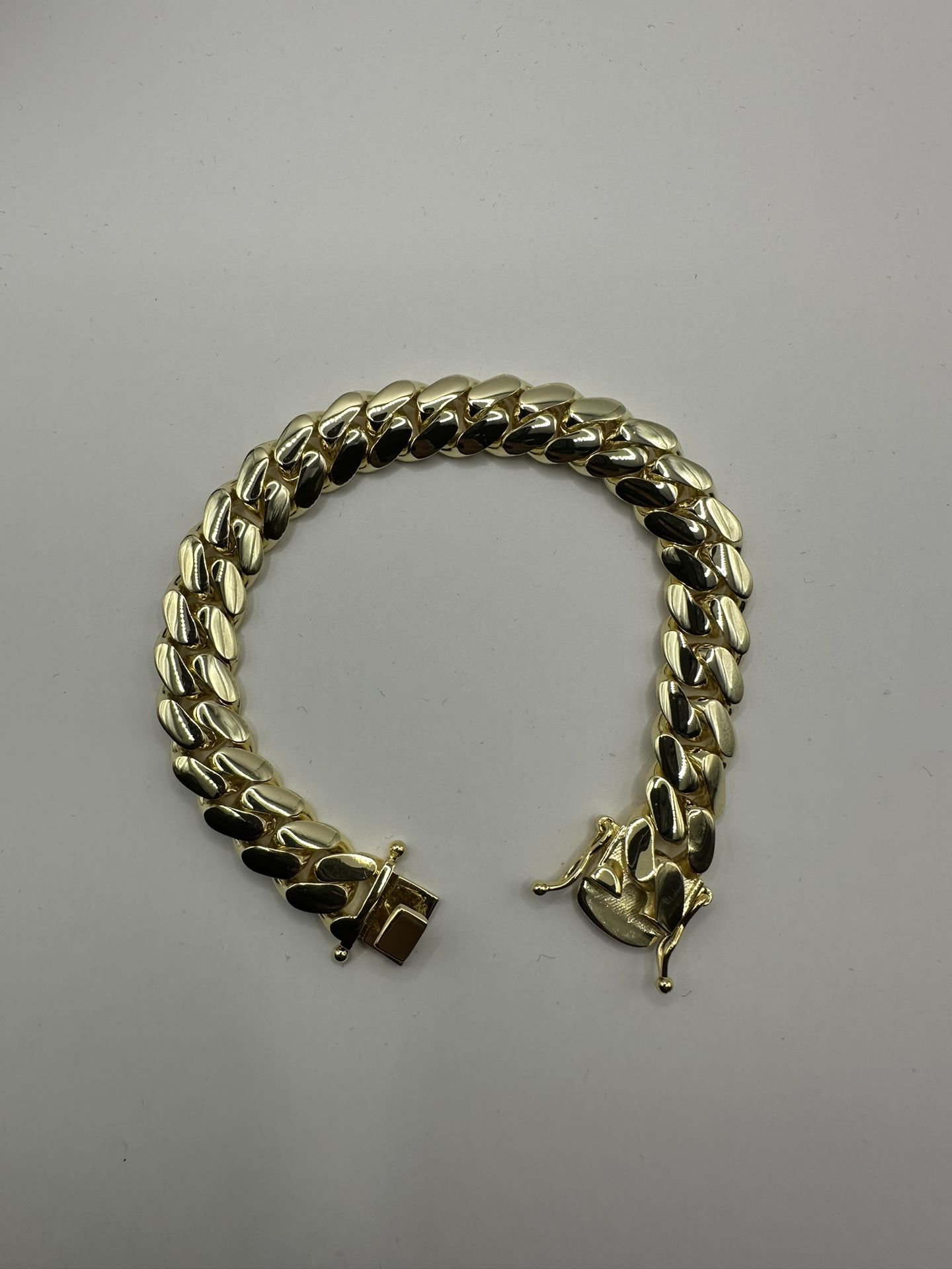 14k Gold Plated 12mm 7.5” 50+ Gram Handmade Miami Cuban Link