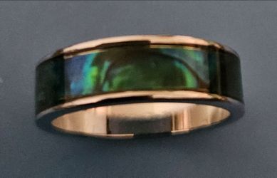 Abalone silver ring, size unknown, OBO