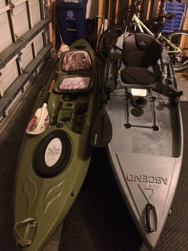 (2) FISHING KAYAKS W/paddles