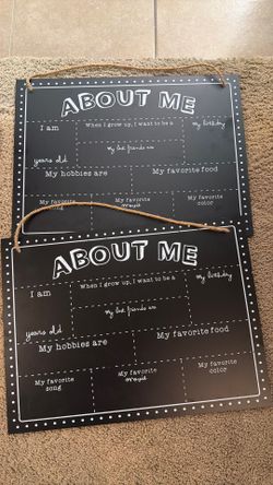 About me chalkboard