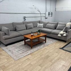 Custom Built Gray Sectional Sofa