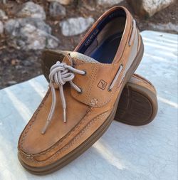Excellent Mens Sperry Top-Sider Brown Leather Boating Shoes US-Sz-12