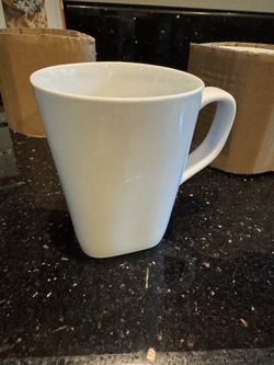 New White Mugs-set Of 8