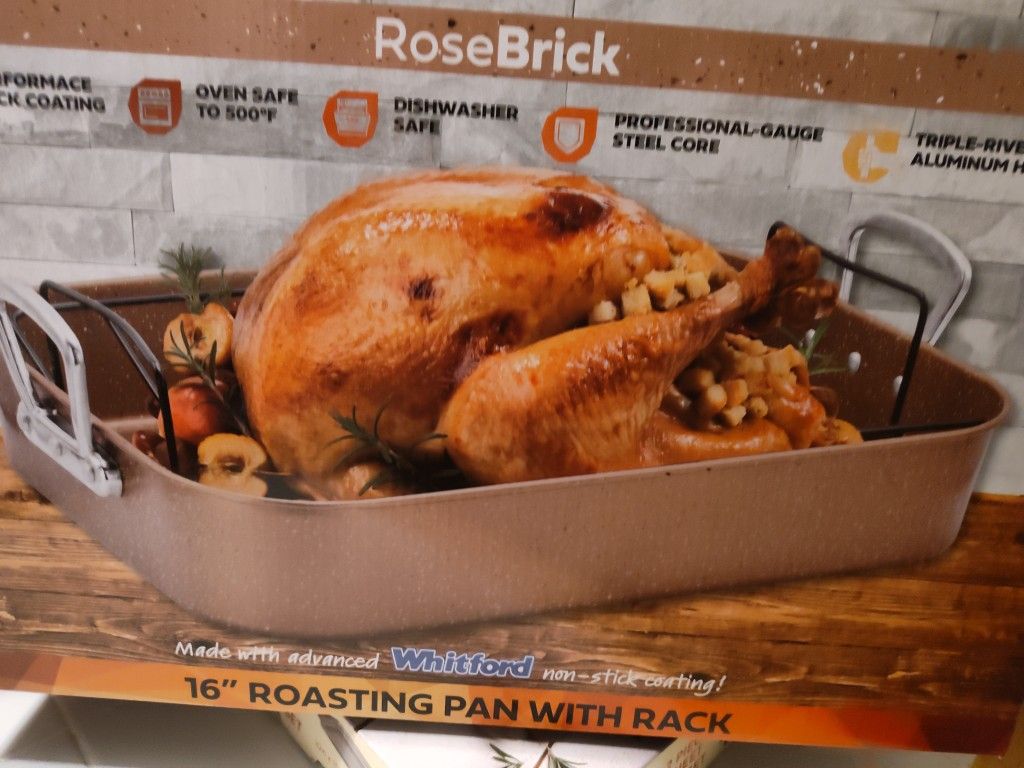 Eco+Chef Marble Stone Roasting Pan W/Rack