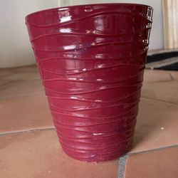 5” Burgundy Ceramic Planter