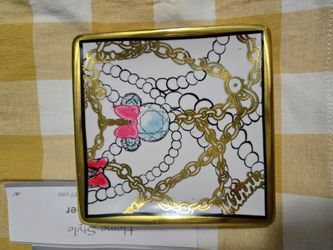 Disney Decorative Square Trinket Dish with Gold Border