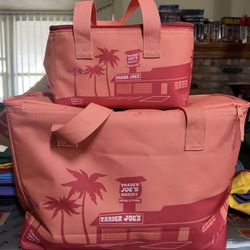 Trader joe insulated big/small peach set of two
