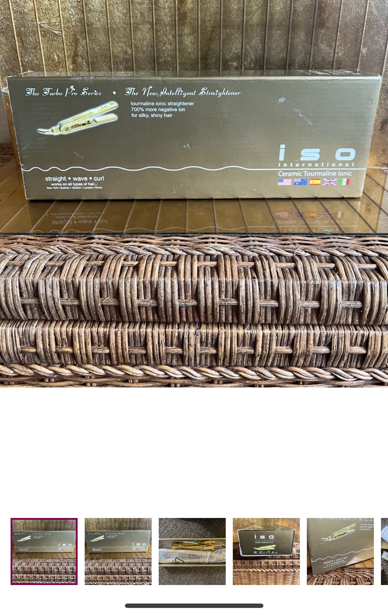 NIB ISO International Ceramic Turmaline Ionic Flat Iron The Turbo Pro Series