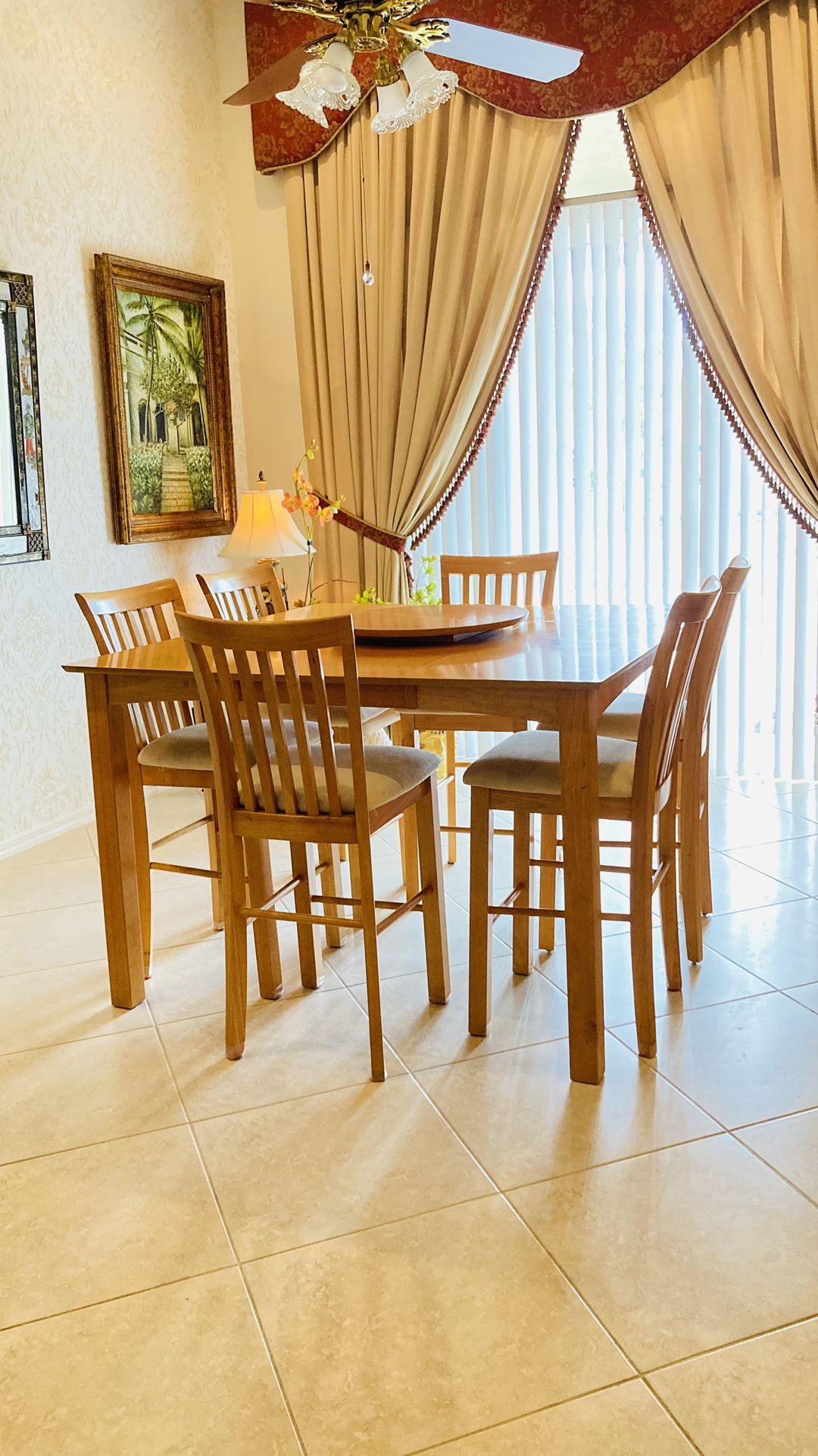 Hamilton And Spill Dining Room Table, Chairs, Leaf, Lazy Susan