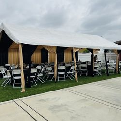 Tent//tables//chairs