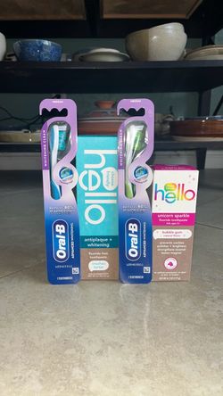 Hello Toothpaste, Hello Unicorn Sparkle Kids Toothpaste, Oral B Toothbrush