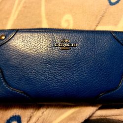 Blue Leather Coach Wallet