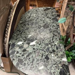Italian green marble terrazzo-like pattern - 54” x 24” / Marble Is Heavy - Retail: $1800