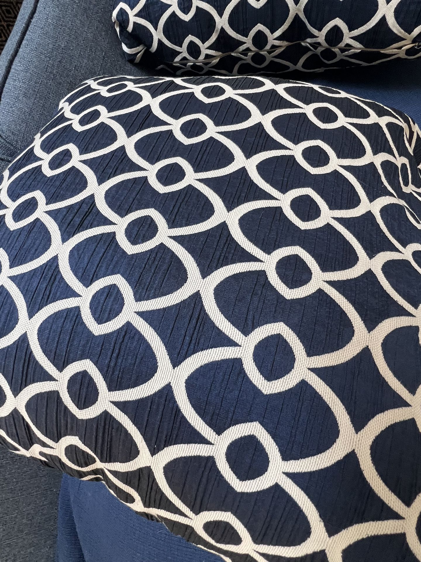 2 Blue Pattern Pillows