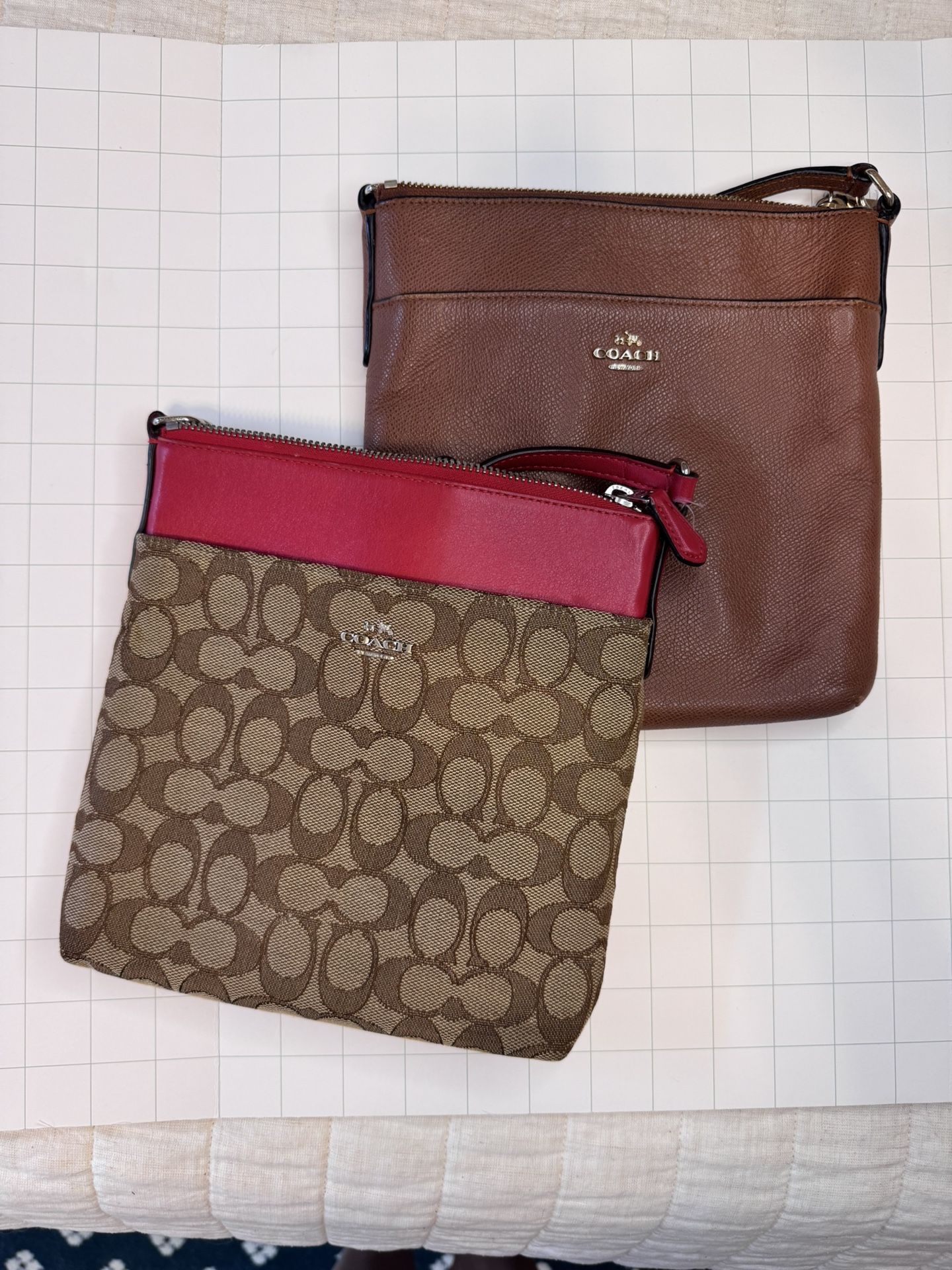 Genuine Coach Brand Leather Crossbody - Set of 2