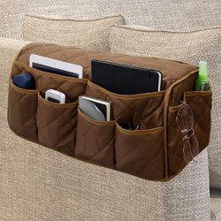 QKBZJUE Armchair Caddy,Non Slip Recliner Organizer,Waterproof Sofa Armrest Organizer, Remote Control Holder For Recliner.Chair Arm Organizer With 14 P