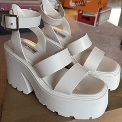 Steve Madden Platform White Chunky Heels