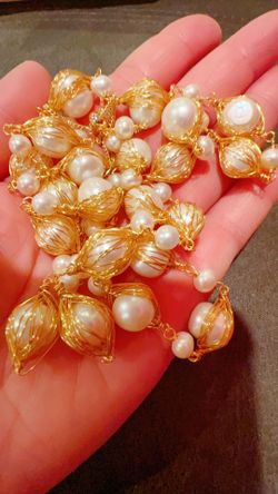 Natural freshwater pearl long necklace