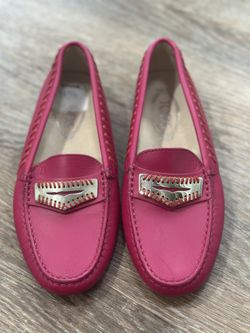 Tod’s Women’s Gommino Woven-Edge Leather Flat Moccasin Fuschia