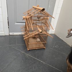 Vintage Bamboo Bird Cage