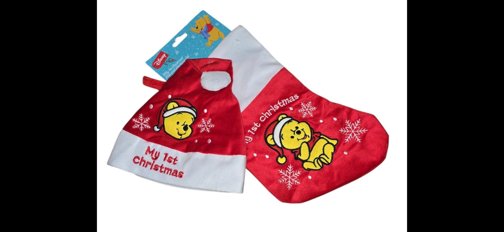 Disney Winnie the Pooh Christmas Hat and Stocking Set