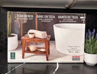 Team bench with storage shelf