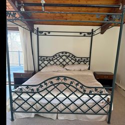 King Metal Canopy Bed Frame Only